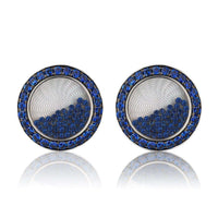 White Gold Cufflinks - 18k Pinctada Maxima - Côtes de Genève Pattern