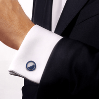 White Gold Cufflinks - 18k Pinctada Maxima - Côtes de Genève Pattern