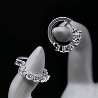 2.50ct. Natural Diamond Earrings Set In 14K White Gold, Round Cut