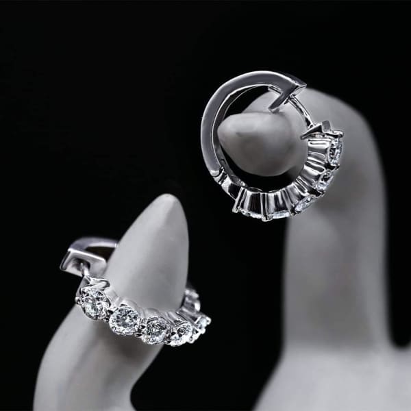 2.50ct. Natural Diamond Earrings Set In 14K White Gold, Round Cut
