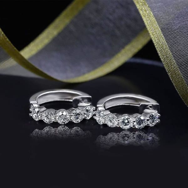 2.50ct. Natural Diamond Earrings Set In 14K White Gold, Round Cut