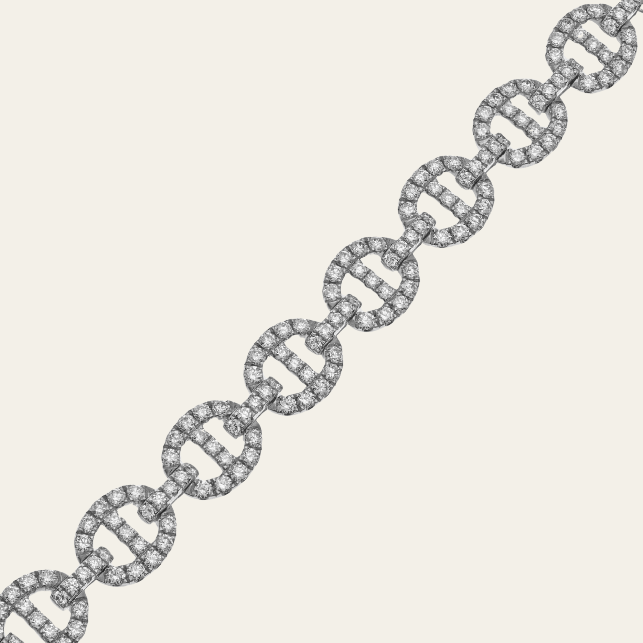 White Gold Diamond Large Link Bracelet