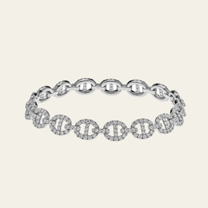 White Gold Diamond Large Link Bracelet