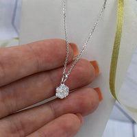 0.47ct. Natural Diamond Pendant with Lobster Claw Set In 18K White Gold, Round Cut