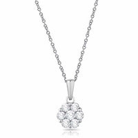 0.47ct. Natural Diamond Pendant with Lobster Claw Set In 18K White Gold, Round Cut