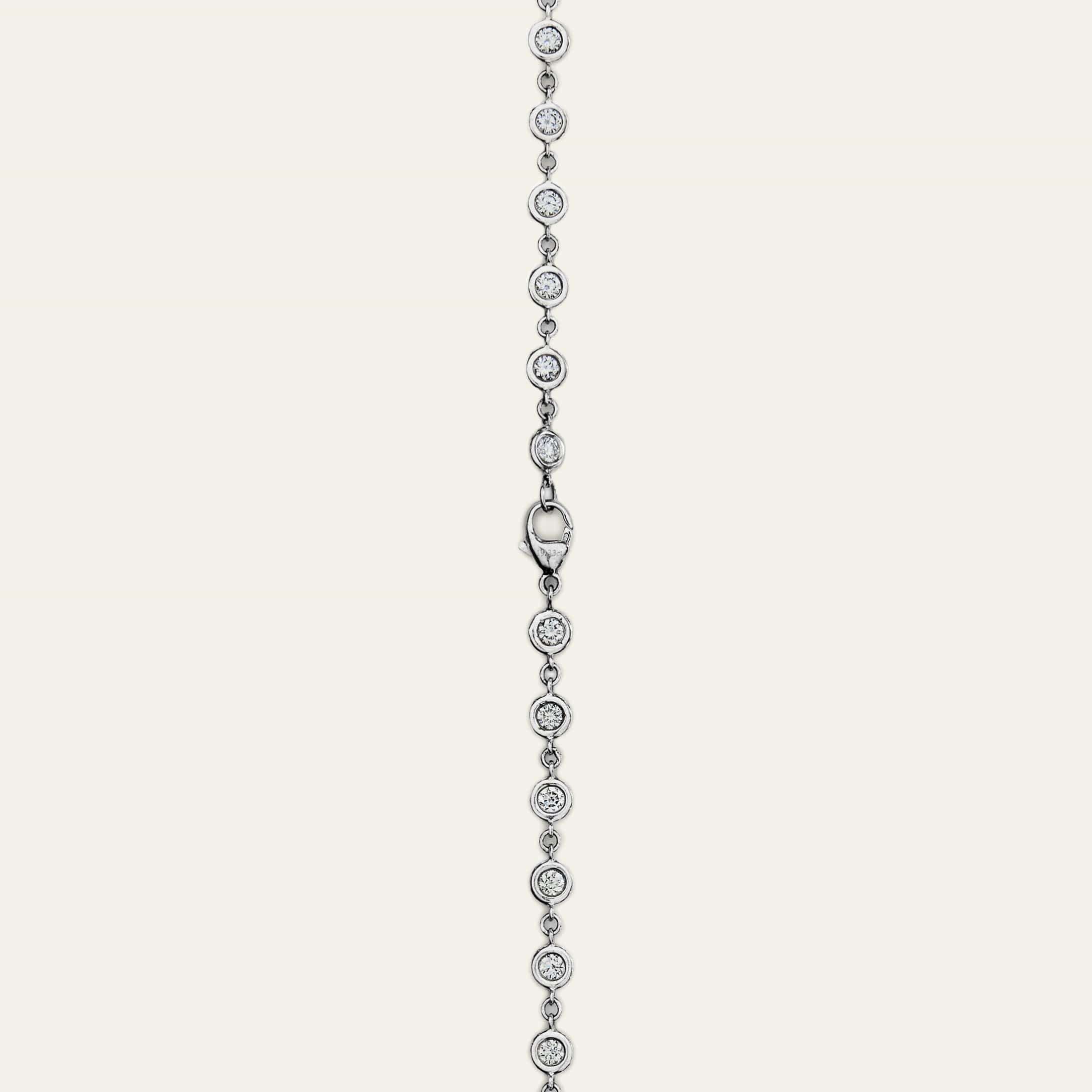 White Gold Diamond Wrap Layer Necklace