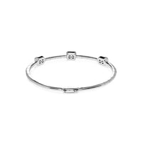White Gold Emerald Cut Diamond Bangle