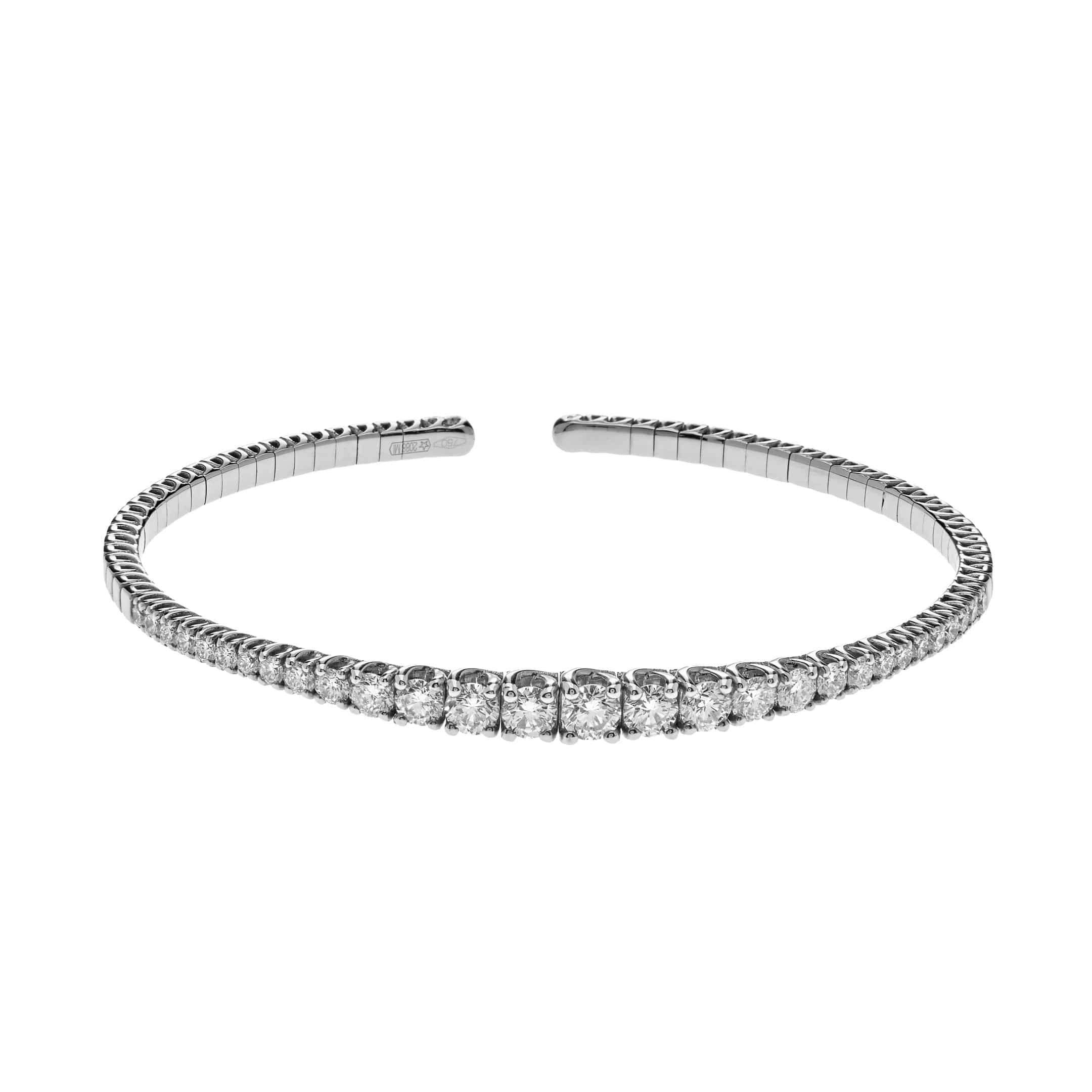 White Gold Graduated Diamond Cuff