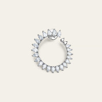 White Gold Pear Shape Diamond Spiral Earrings