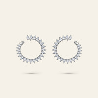 White Gold Pear Shape Diamond Spiral Earrings