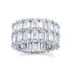 Double Row Emerald Cut Diamond Eternity Band