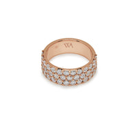 White Diamond Three-Row Ring