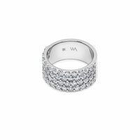 White Diamond Four-Row Ring