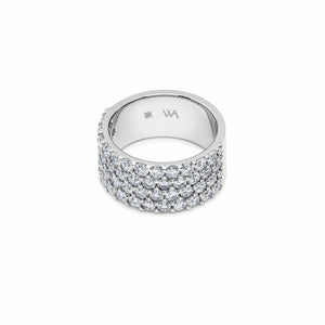 White Diamond Four-Row Ring