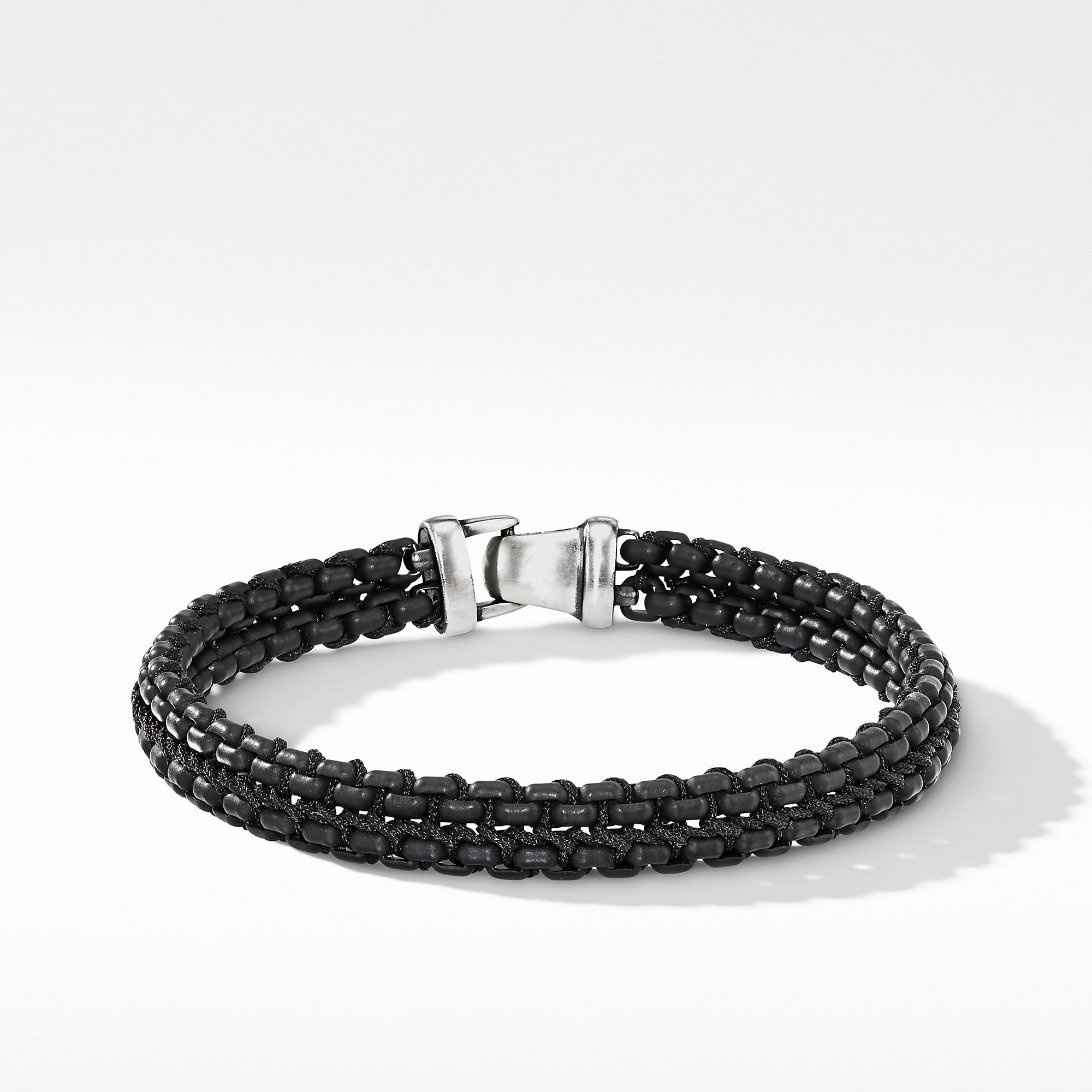 Woven Box Chain Bracelet in Black