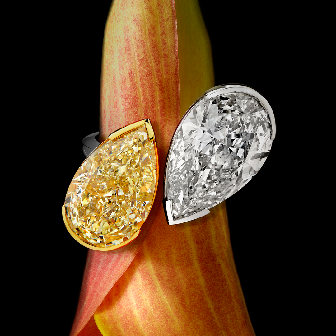 Twin Pear Shape Diamond Ring