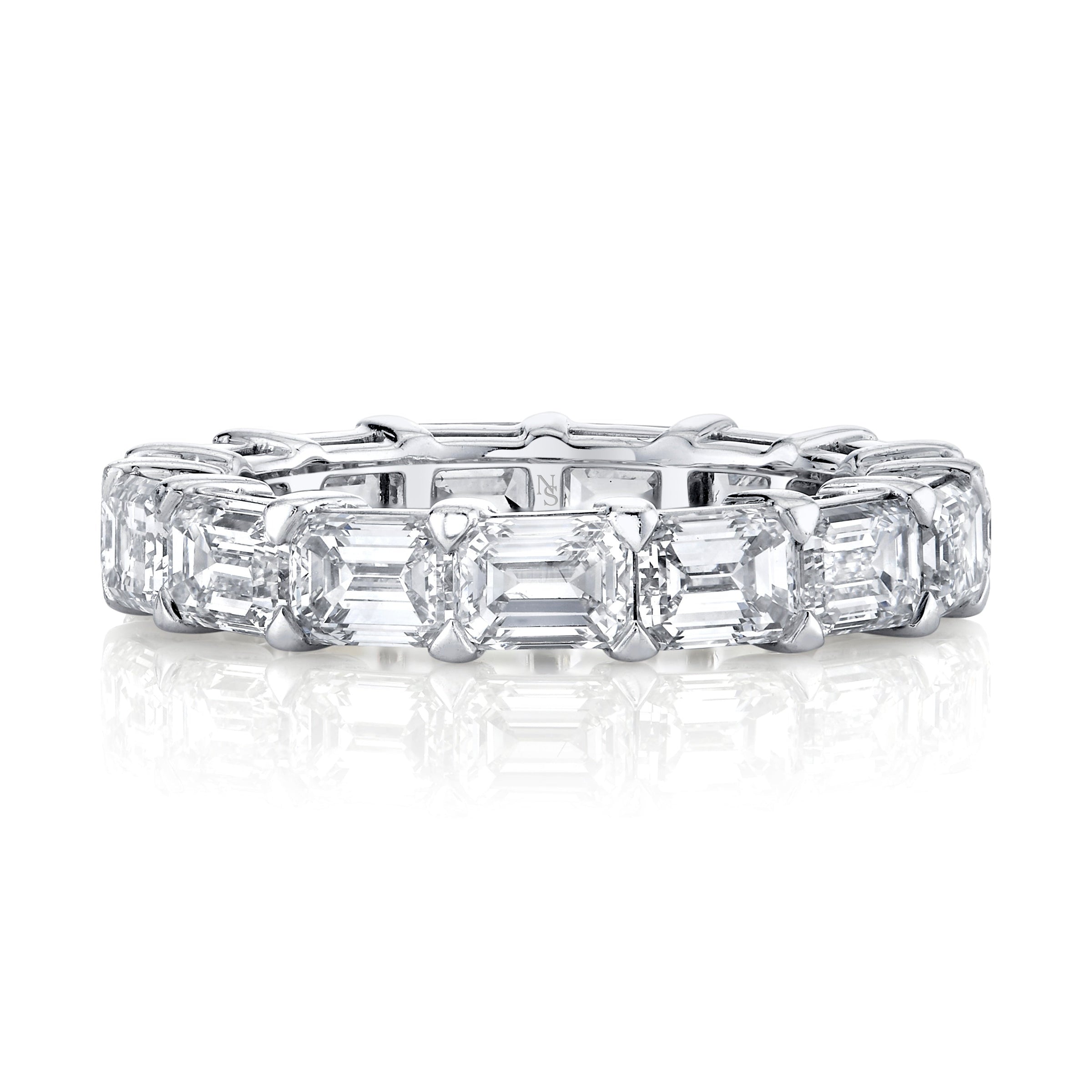 East West Emerald Cut Diamond Eternity Band