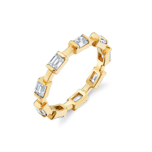 Emerald Cut Diamond Bar Eternity Band
