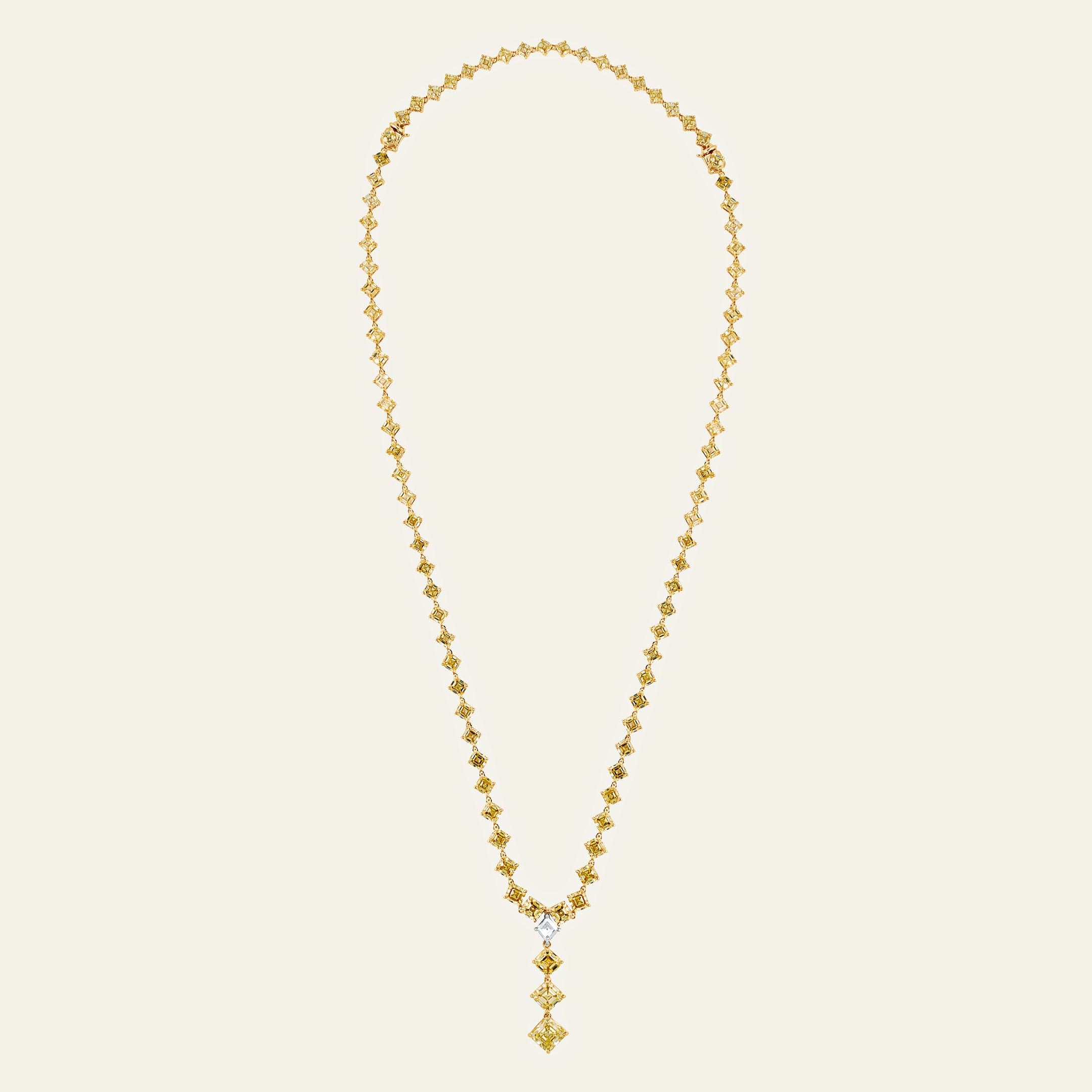 Yellow Diamond Drop Necklace