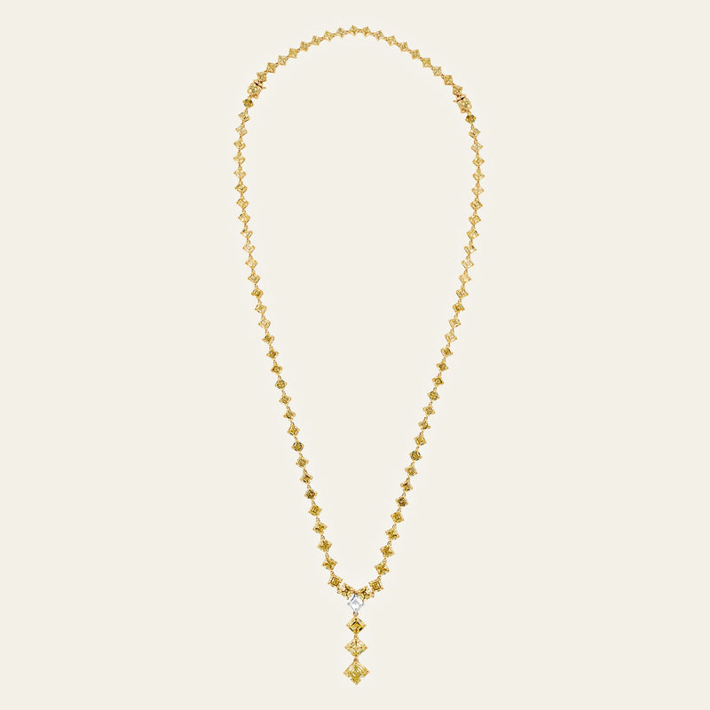 Yellow Diamond Drop Necklace