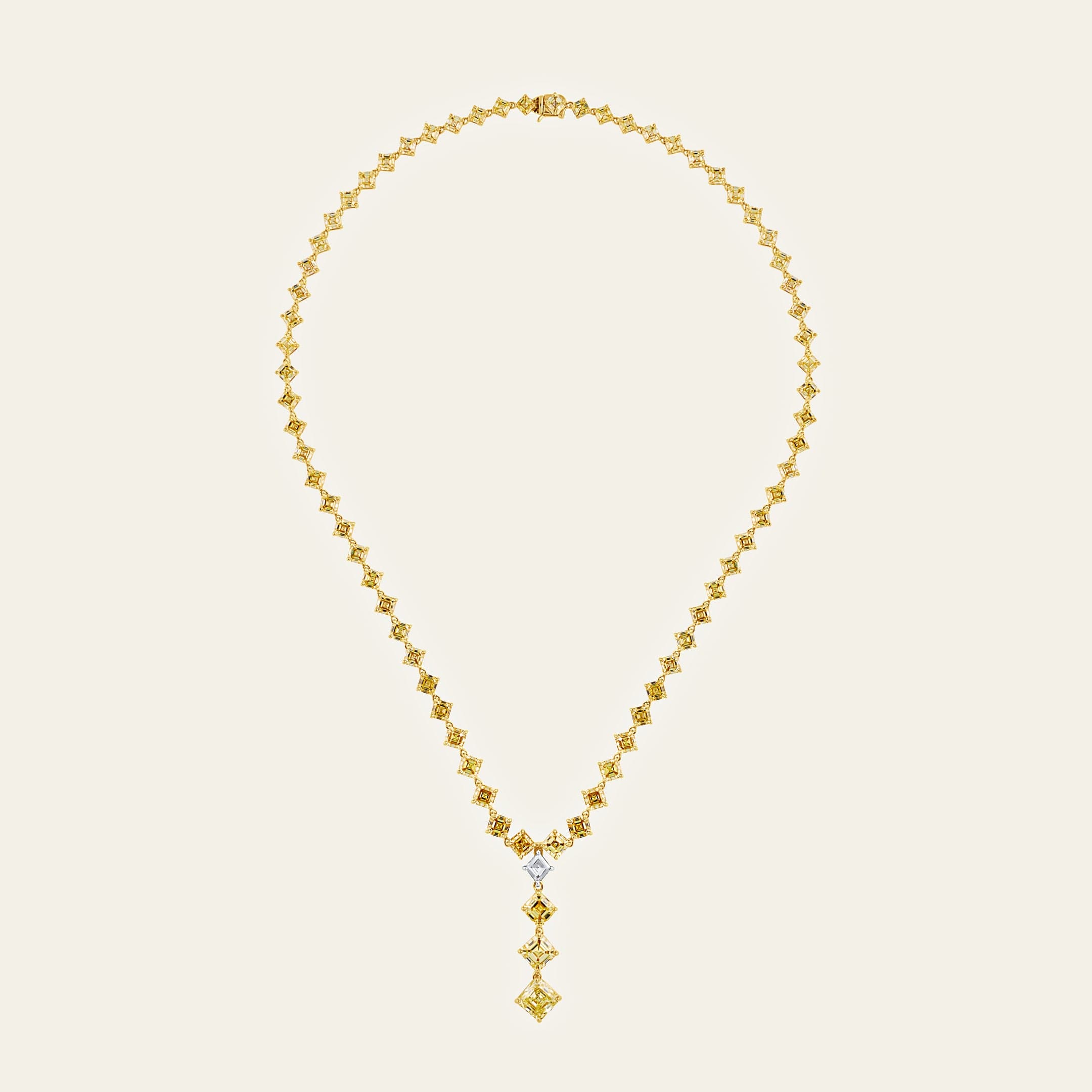 Yellow Diamond Drop Necklace