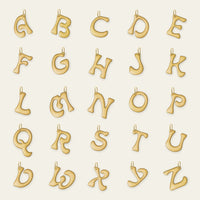 Yellow Gold Initial Pendant