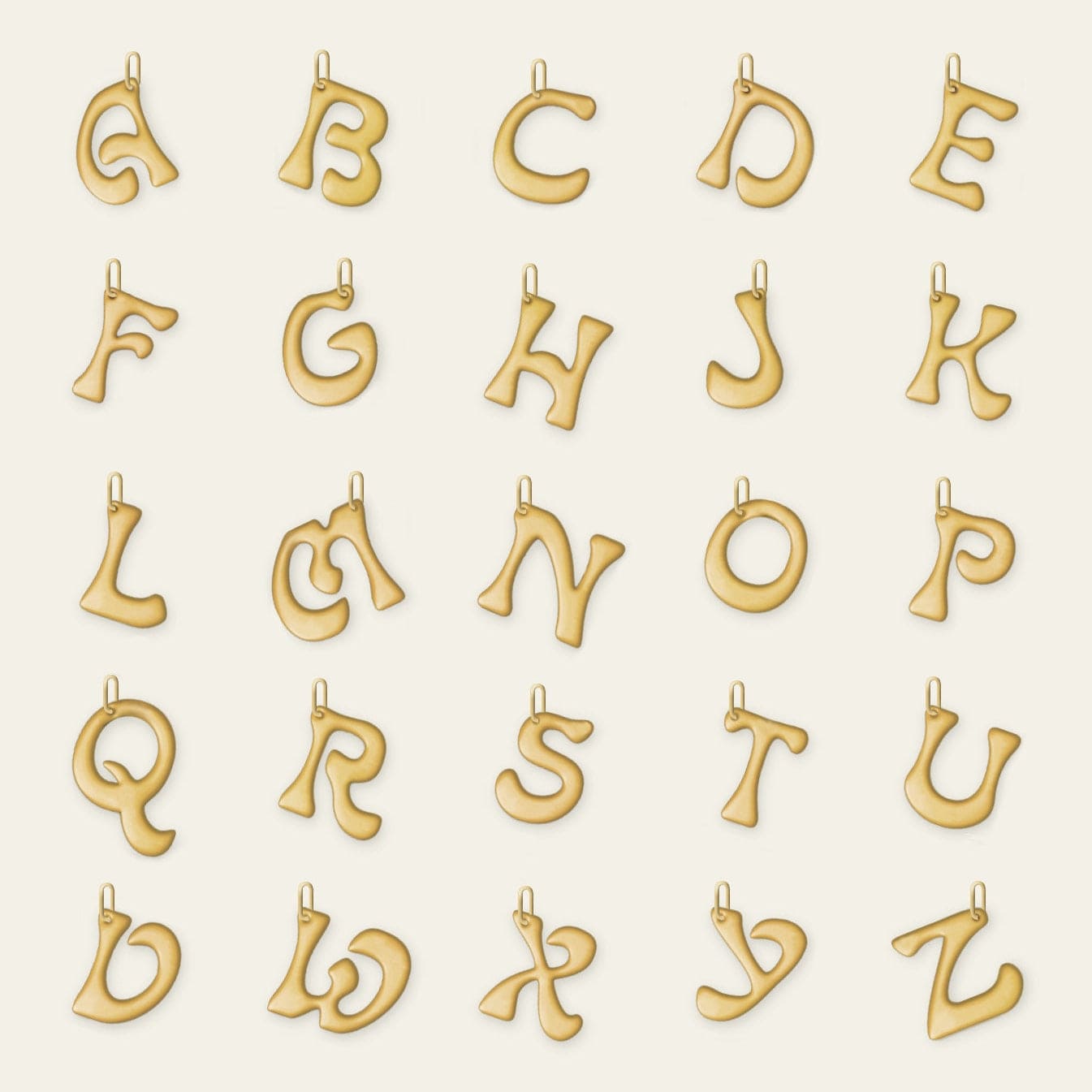 Yellow Gold Initial Pendant