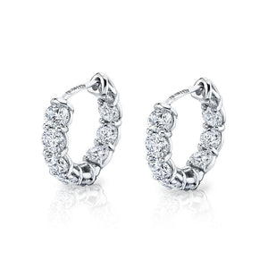 Round Diamond Inside-Out Huggie Earrings