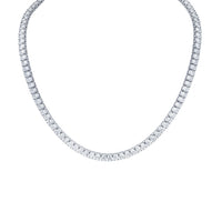 Straight Line Oval Diamond Necklace