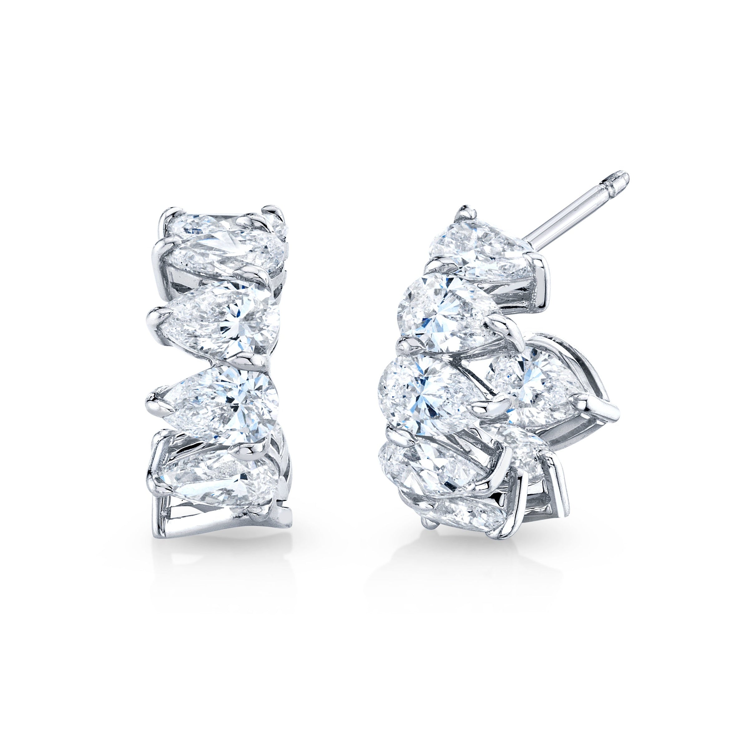 Pear Diamond Huggie Earrings