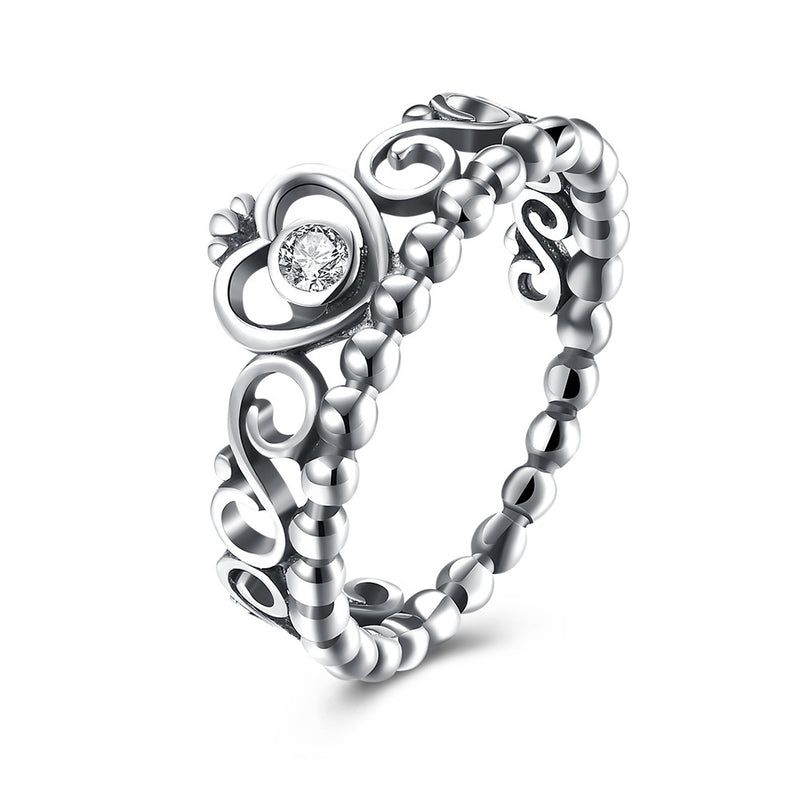 Sterling Silver Pandora Inspired Princess Eternity Ring - Golden NYC Jewelry