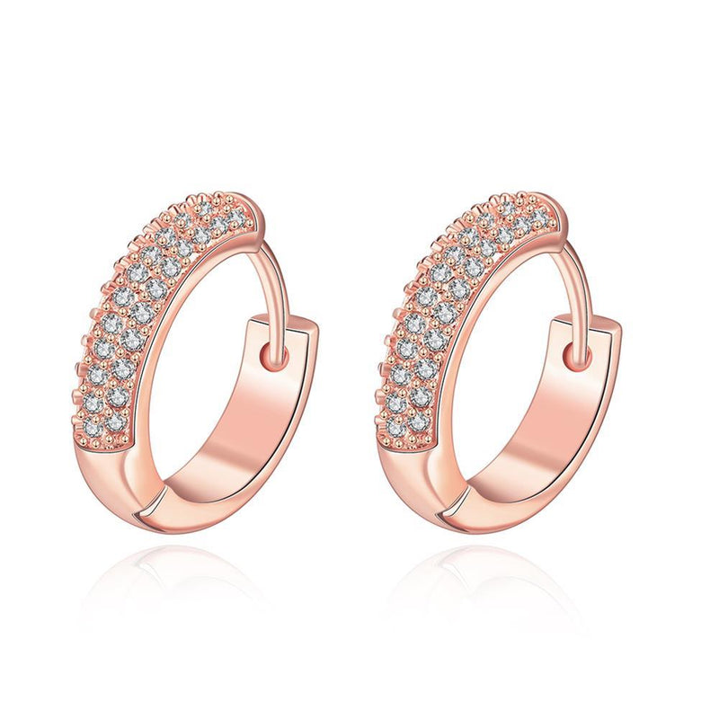 Double Row Huggie Earrings in Rose Gold, Earring, Golden NYC Jewelry, Golden NYC Jewelry  jewelryjewelry deals, swarovski crystal jewelry, groupon jewelry,, jewelry for mom, 