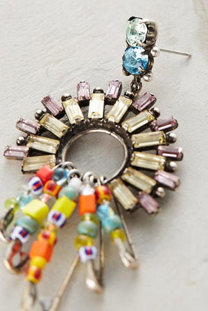 Rainbow Pin Layering Statement Earrings - Golden NYC Jewelry www.goldennycjewelry.com fashion jewelry for women