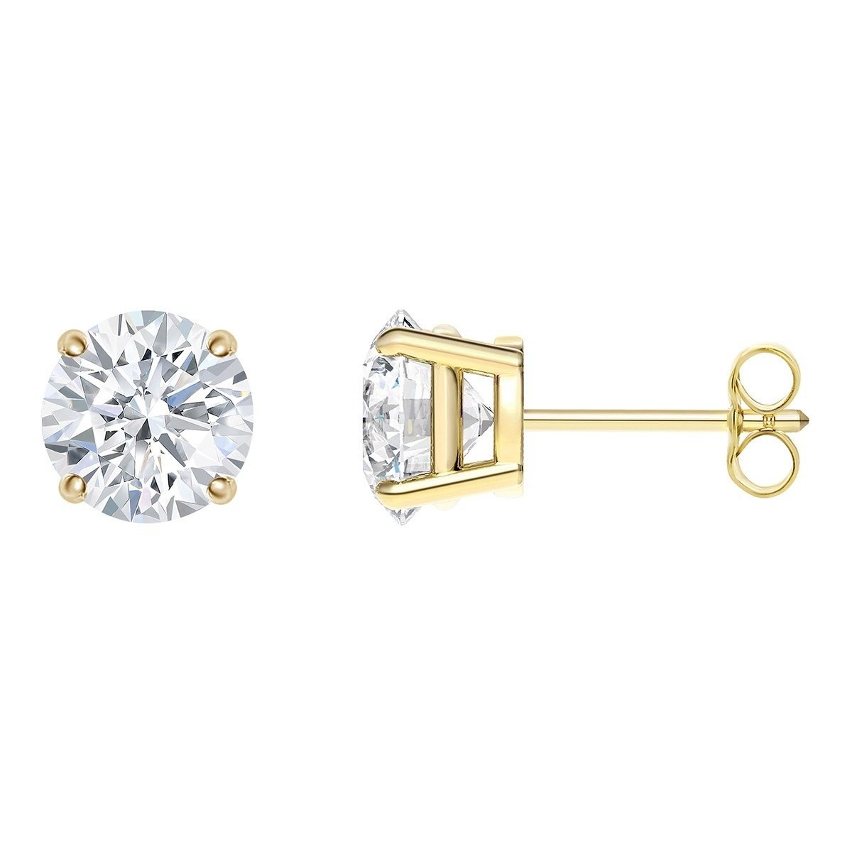 White Gold Swarovski Crystal Stud Earring in Gift Box - Golden NYC Jewelry