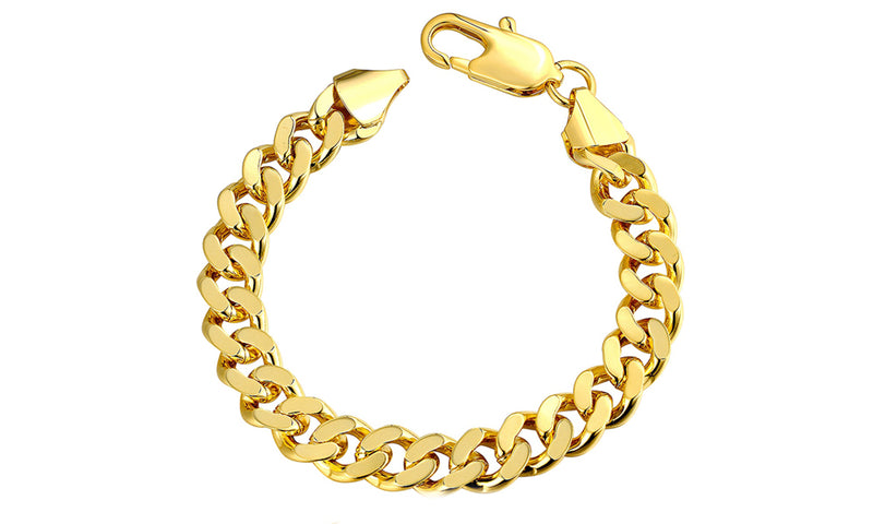 Class Curb Bracelet in 7.5" in 14K Gold Plated, Bracelet, Golden NYC Jewelry, Golden NYC Jewelry  jewelryjewelry deals, swarovski crystal jewelry, groupon jewelry,, jewelry for mom,