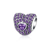 Sterling Silver CZ Purple Citrine Insert Charm - Golden NYC Jewelry