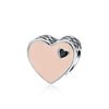 Sterling Silver Duo Coral Heart Charm - Golden NYC Jewelry