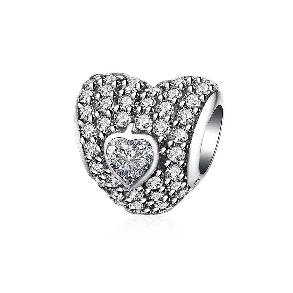 Sterling Silver CZ Crystal Insert Charm - Golden NYC Jewelry