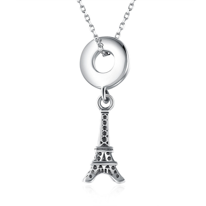 Sterling Silver Eifel Tower Charm Necklace - Golden NYC Jewelry