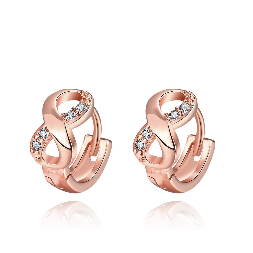 Infinity Huggies in Rose Gold, Earring, Golden NYC Jewelry, Golden NYC Jewelry fashion jewelry, cheap jewelry, jewelry for mom, 