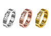 White Swarovski Elements Roman Numeral Band Ring in Gold Plating - 3 Colors Available
