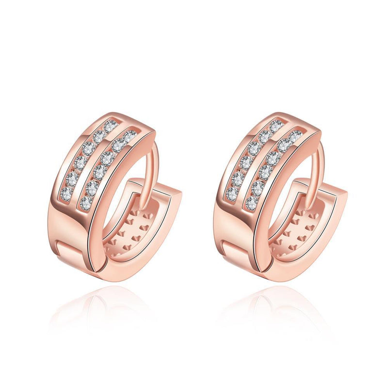 Parallel Huggie Earrings in Rose Gold, Earring, Golden NYC Jewelry, Golden NYC Jewelry fashion jewelry, cheap jewelry, jewelry for mom, 