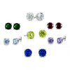 Seven Pairs of 8mm Round Earrings with Crystals from Swarovski®