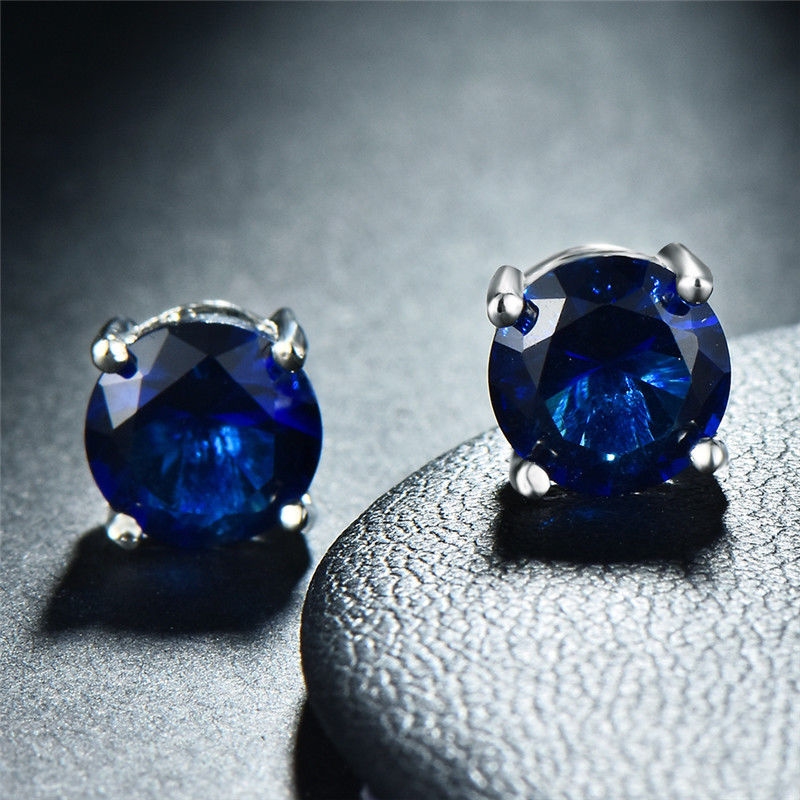 Seven Pairs of 8mm Round Earrings with Crystals from Swarovski®