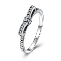 Sterling Silver "Pave Bow" Ring - Golden NYC Jewelry