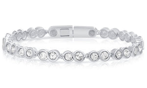 Infinity Tennis Bracelet made with Swarovski Crystals - Golden NYC Jewelry www.goldennycjewelry.com fashion jewelry for women