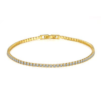 6.00 CT White Topaz Swarovski Crystal 3mm Classic Round Tennis Bracelet - Gold, Bracelet, Golden NYC Jewelry, Golden NYC Jewelry jewelryjewelry deals, swarovski crystal jewelry, groupon jewelry,, jewelry for mom,