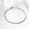 10Ct Tennis Bracelet + Halo Earring+ Necklace With  Crystals - 5 Piece Set with Luxe Box - 18K Gold