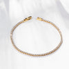 Tennis Necklace and Bracelet Set made With Austrian Crystals with Luxe Box - 18K Gold