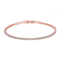 6.00 CT White Topaz Swarovski Crystal 3mm Classic Round Tennis Bracelet - Rose Gold, Bracelet, Golden NYC Jewelry, Golden NYC Jewelry jewelryjewelry deals, swarovski crystal jewelry, groupon jewelry,, jewelry for mom,